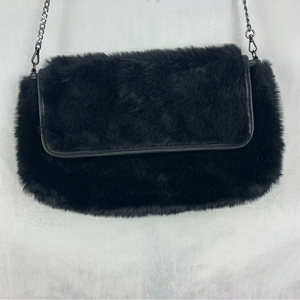 Black Faux Fur Crossbody Bag